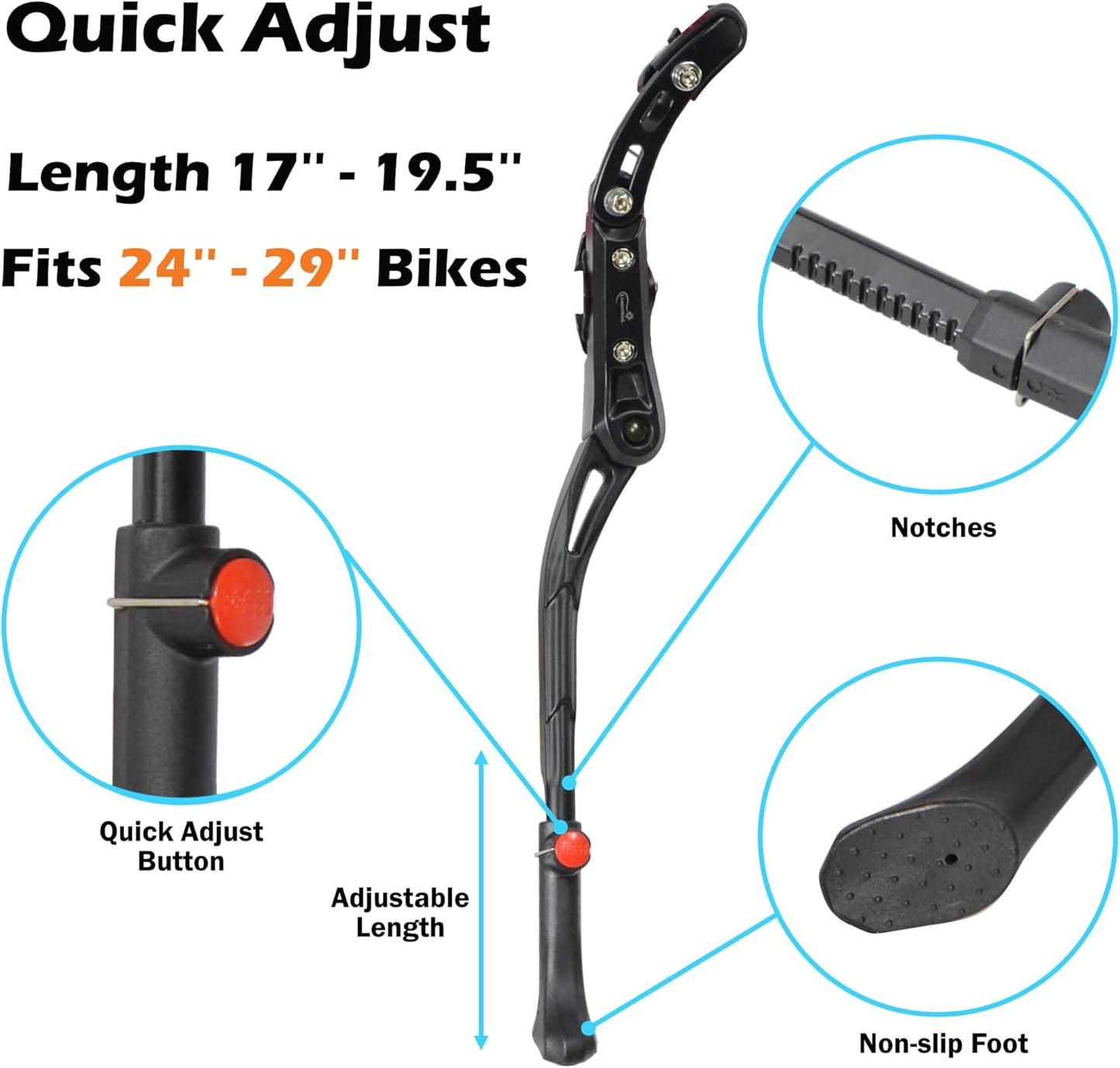 ✨ Premium Adjustable Bike Kickstand – Stability Meets Durability
